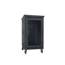 Load image into Gallery viewer, Lowell Mfg Equipment Rack-Portable-21U, 27in Deep, With  Plexi Door, Graphite Top