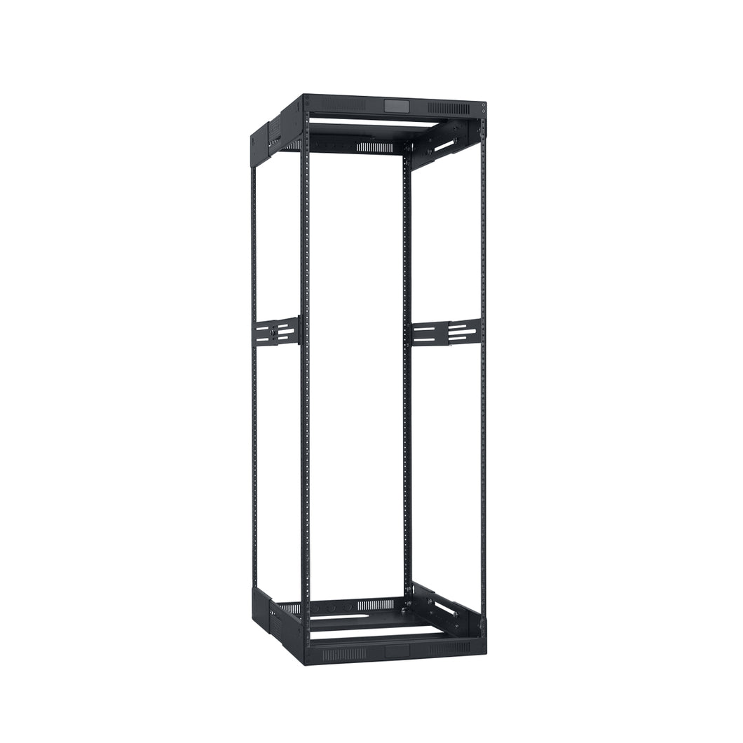 Lowell Mfg Equipment Rack-Variable Depth-30U, Expands from 21in - 28in Deep