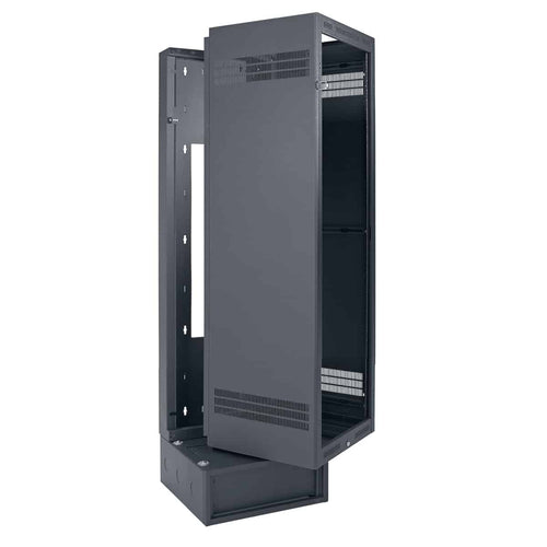 Lowell Mfg Equipment Rack-Wall/Base Mount-40U, 32in Deep, 1pr Adjustable Rails