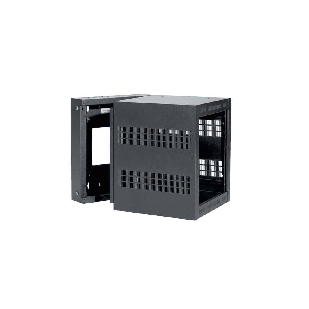Lowell Mfg Equipment Rack-Sectional Wall Mount-12U, 32in Deep, 1pr Adjustable Rails