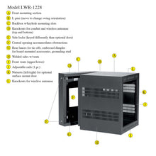 Load image into Gallery viewer, Lowell Mfg Equipment Rack-Sectional Wall Mount-12U, 32in Deep, 1pr Adjustable Rails