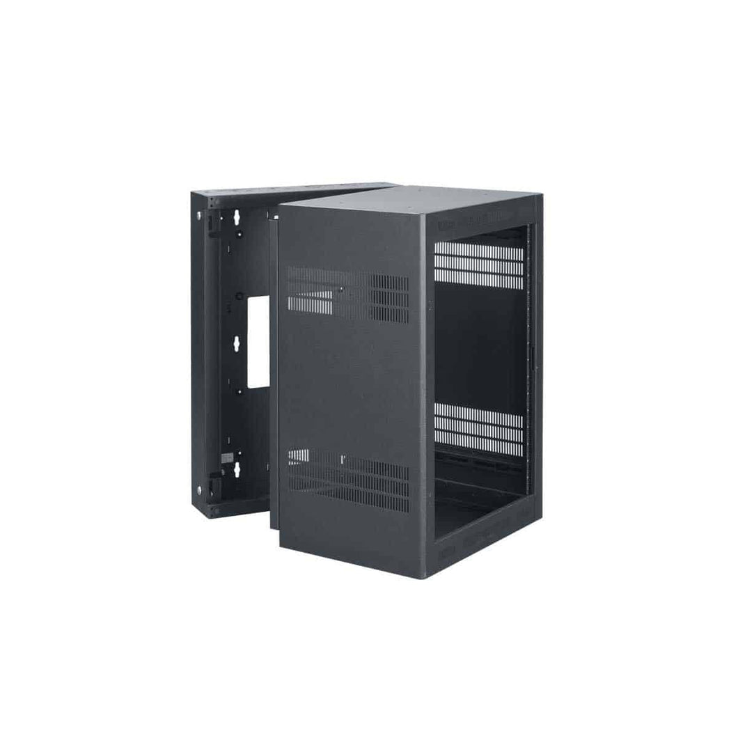Lowell Mfg Equipment Rack-Sectional Wall Mount-21U, 23in Deep, 1pr Adjustable Rails