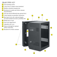 Load image into Gallery viewer, Lowell Mfg Equipment Rack-Sectional Wall Mount-21U, 23in Deep, 1pr Adjustable Rails