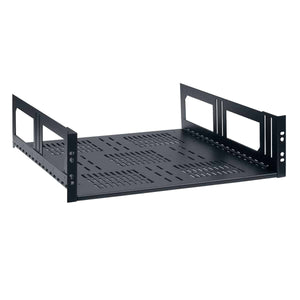 Lowell Mfg Equipment Rack Shelf w Hinge-2U, 14in D