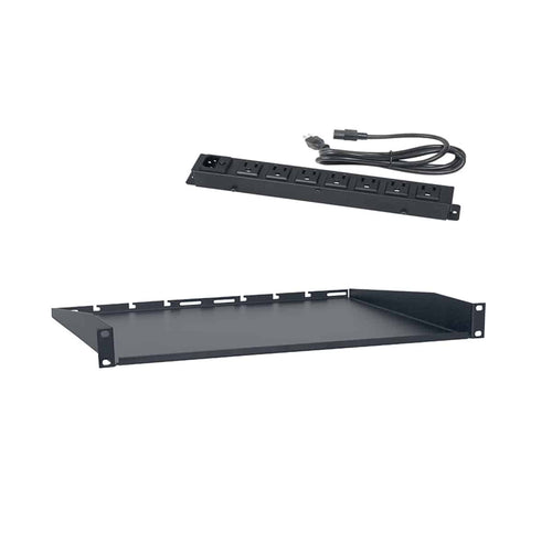 Lowell Mfg Rackmount Shelf w/Power Strip (USAC)