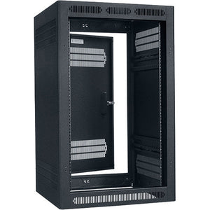 Lowell Mfg Equipment Rack-Enclosed-21U, 27in Deep, 1pr Adjustable Rails, Rear Door