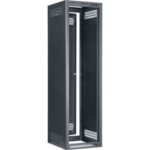 Lowell Mfg Equipment Rack-Enclosed-44U, 27in Deep, 1pr Fixed Rails, Rear Door