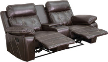 Load image into Gallery viewer, Flash Furniture Reel Comfort Series 2-Seat Straight Reclining Brown LeatherSoft